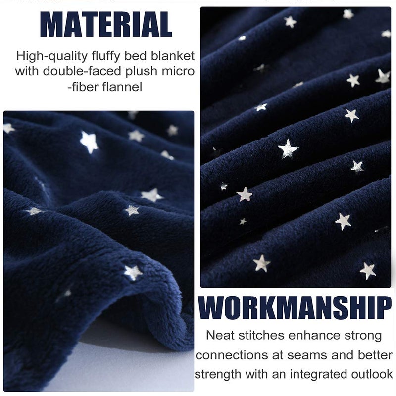 NANPIPER Throw Blanket, Ultra Soft Thick Microplush Bed Blanket, All Season Premium Fluffy Microfiber Fleece Throw for Sofa Couch (Throw Size 90"x90", Navy Blue) - Image 5